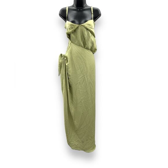 RTR Baobab Selma Grape Green Sleeveless Sarong Wrap Midi Dress Sz XS - Picture 3 of 11